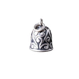 925 Silver Lucky Symbol Bell Pendant Thai Sterling Good Luck Amulet