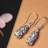 925 Silver Wealth Pixiu Drop Earrings Good Luck Piyao Women Earrings