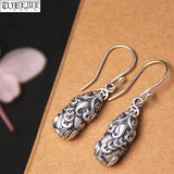 925 Silver Wealth Pixiu Drop Earrings Good Luck Piyao Women Earrings