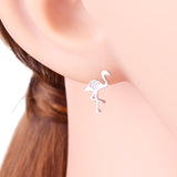 925 Silver Mini Flamingo Zirconia Stud Earrings