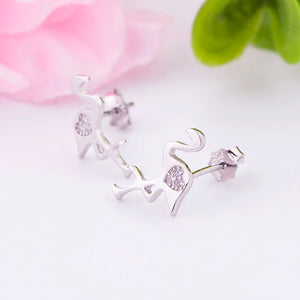 925 Silver Mini Flamingo Zirconia Stud Earrings