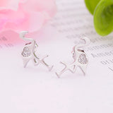925 Silver Mini Flamingo Zirconia Stud Earrings