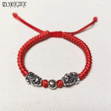 925 Silver Pixiu Bracelet Six Words Beads Fengshui Lucky Pixiu Bracelet
