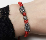 925 Silver Pixiu Bracelet Six Words Beads Fengshui Lucky Pixiu Bracelet