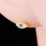 925 Silver Evil Eye Zirconia Stud Earring - Kid Baby Women