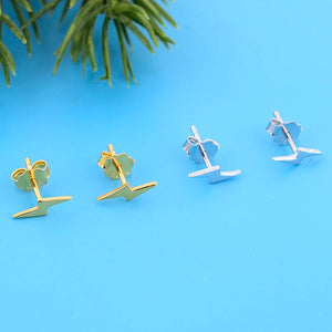 925 Silver Lightning Stud Earring Women Accessories