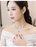 925 Silver Pearl Conch Shell Pendant Necklace Lady Necklace