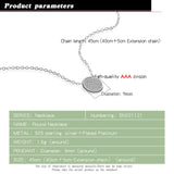 925 Silver Necklace Women Round Pendant Chain Solid Silver Jewelry