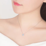 925 Silver Necklace Women Round Pendant Chain Solid Silver Jewelry
