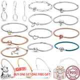 925 Silver Heart Shell Life Tree Key Chain PAN Bracelet