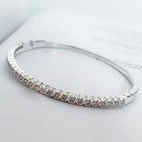 925 Silver Pan Bracelet with Crystal, European Charm Bracelet Women Jewelry