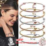 925 Silver Pan Bracelet Three Open Stretch Pan Bracelet Women Jewelry