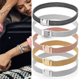 925 Silver Tricolor Reflexions Pan Bracelet for European Charm Bracelets