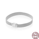 925 Silver Tricolor Reflexions Pan Bracelet for European Charm Bracelets
