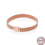 925 Silver Tricolor Reflexions Pan Bracelet for European Charm Bracelets