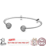 925 Silver Pan Bracelet Rose Button Fit European Charm Bracelets Women Jewelry