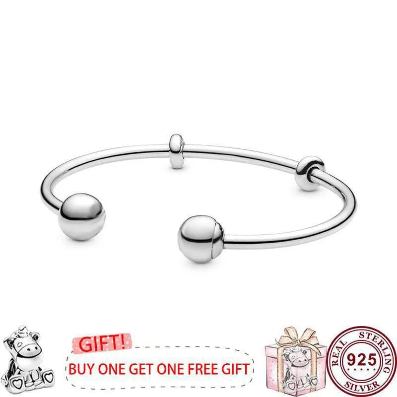 925 Silver Pan Bracelet Rose Button Fit European Charm Bracelets Women Jewelry