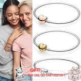 925 Silver Pan Bracelet Heart Clasp European Charm Bracelets Women Jewelry
