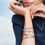 925 Silver Pan Bracelet Heart Clasp European Charm Bracelets Women Jewelry