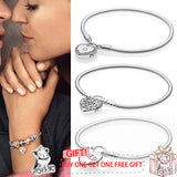925 Silver Pan Bracelet Heart-shaped Chain Pan Bracelet