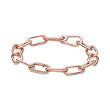 925 Silver Pan Bracelet Snake Chain Circular Clasp Bangle