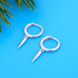 925 Silver Punk Style Rivet Hoop Earring for Women