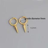 925 Silver Punk Style Rivet Hoop Earring for Women