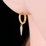 925 Silver Punk Style Rivet Hoop Earring for Women