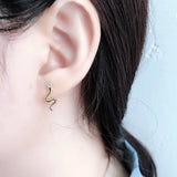 925 Silver Snake Zirconia Hoop Earring Punk Style