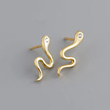 925 Silver Snake Zirconia Hoop Earring Punk Style