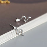 925 Silver Snake Zirconia Hoop Earring Punk Style