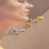 925 Silver Snake Zirconia Hoop Earring Punk Style