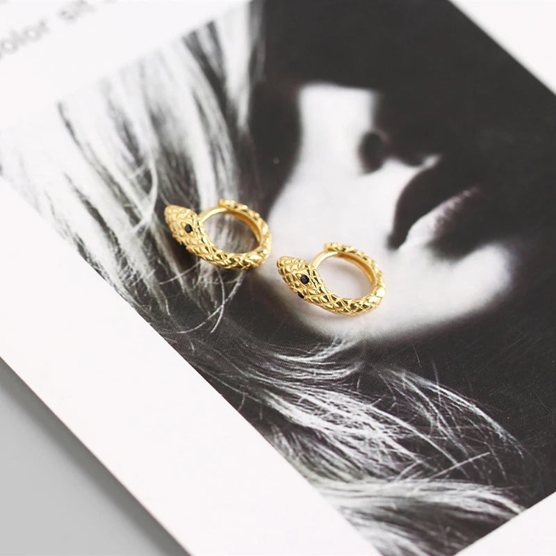 925 Silver Snake Eye Hoop Earring for Women