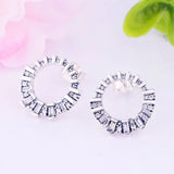 925 Silver Zirconia Stone Stud Earring Brinco Pendientes