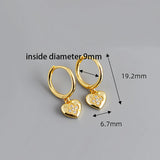 925 Silver Flower Heart Zirconia Hoop Earrings