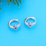 925 Silver Evil Eye Zirconia Hoop Earrings for Women