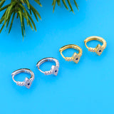 925 Silver Evil Eye Zirconia Hoop Earrings for Women