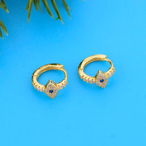 925 Silver Evil Eye Zirconia Hoop Earrings for Women