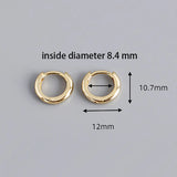 925 Silver Zirconia Circle Hoop Earrings Chunky Geometric Pendientes