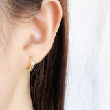 925 Silver Zirconia Circle Hoop Earrings Chunky Geometric Pendientes