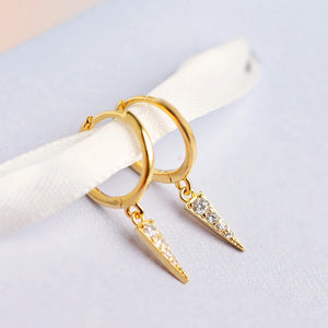 925 Silver Pizza Triangle Piercing Hoop Earring