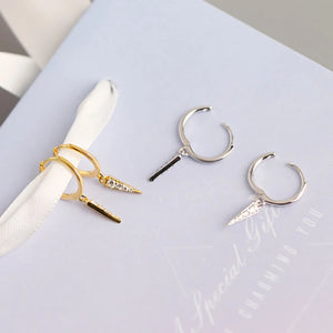 925 Silver Pizza Triangle Piercing Hoop Earring