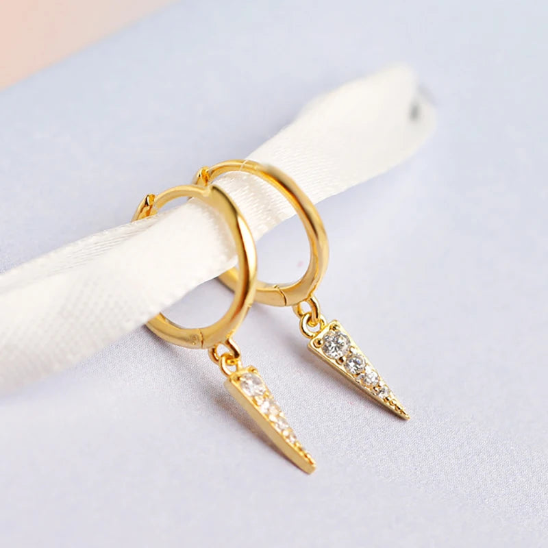 925 Silver Pizza Triangle Piercing Hoop Earring