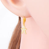 925 Silver Golden Boy CZ Flat Hoop Earrings for Women