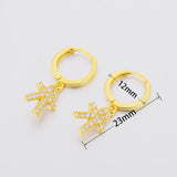 925 Silver Golden Boy CZ Flat Hoop Earrings for Women