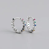 925 Silver Rainbow Zircon Hoop Earring