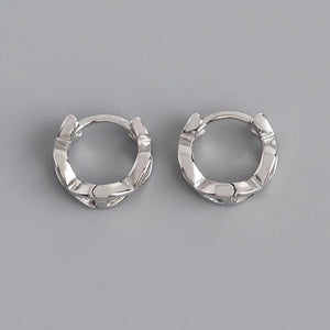 925 Silver Round Golden Infinity Forever Love Number Circle Pierce Hoop Earring