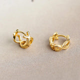 925 Silver Round Golden Infinity Forever Love Number Circle Pierce Hoop Earring