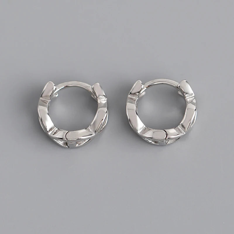 925 Silver Round Golden Infinity Forever Love Number Circle Pierce Hoop Earring