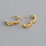 925 Silver Round Golden Infinity Forever Love Number Circle Pierce Hoop Earring
